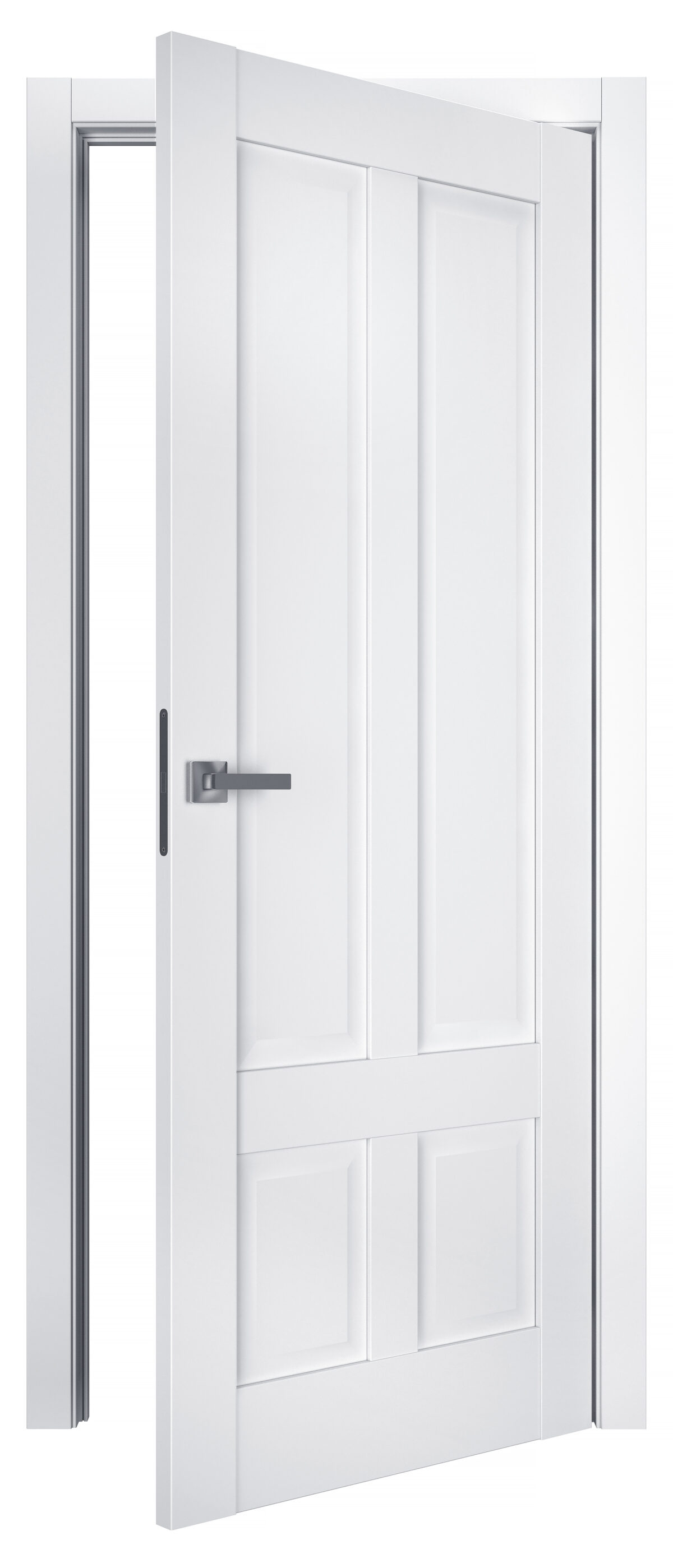 A0-Neoclassico 609 Fehér laminált beltéri ajtó tömör - Image 2 A0-Neoclassico 609 Fehér laminált beltéri ajtó tömör - A0 Neoclassico 609 White laminalt belteri ajto tomor open 1200x2797