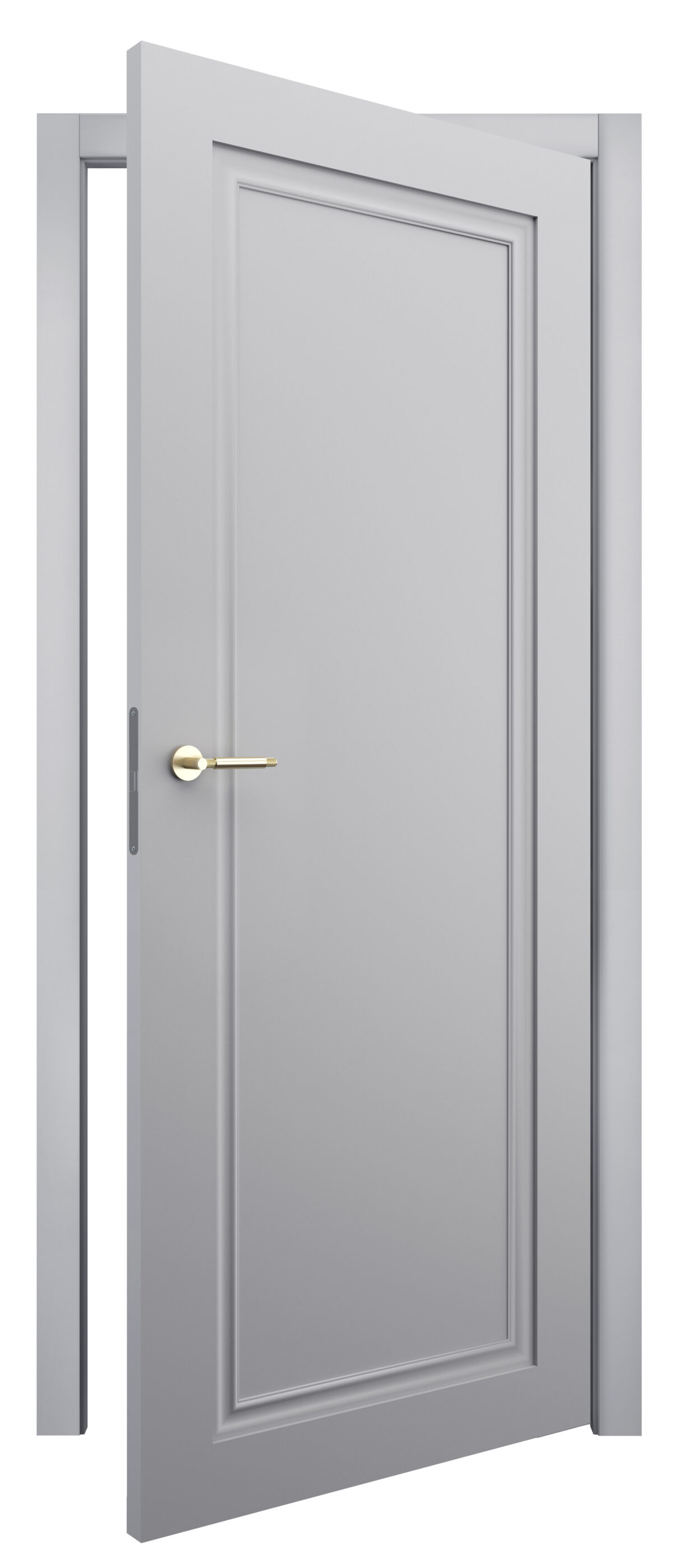 A0-Neoclassico 401 Szürke laminált beltéri ajtó tömör - Image 2 A0-Neoclassico 401 Szürke laminált beltéri ajtó tömör - A0 Neoclassico 401 Light Grey laminalt belteri ajto tomor open 1200x2797