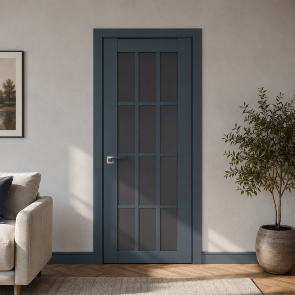 A1-Neo-Soft 603 Zafit laminált beltéri ajtó szatén üveggel