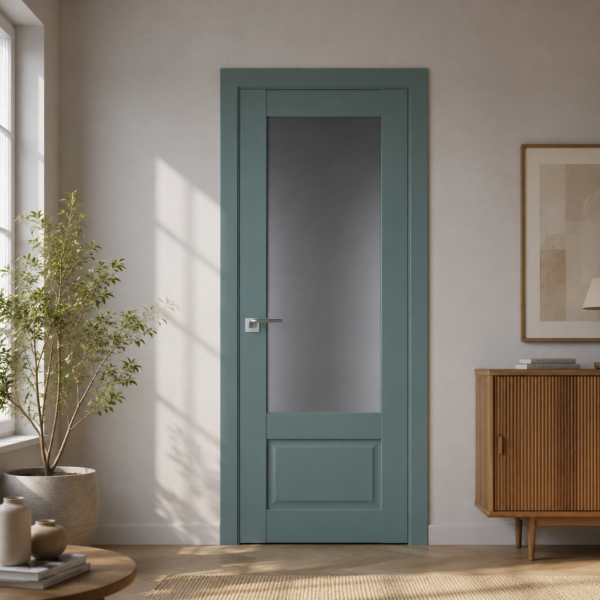 A1-Neo-Soft 606 Malahit laminált beltéri ajtó szatén üveggel