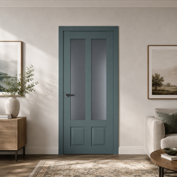 A1-Neo-Soft 609 Malahit laminált beltéri ajtó szatén üveggel