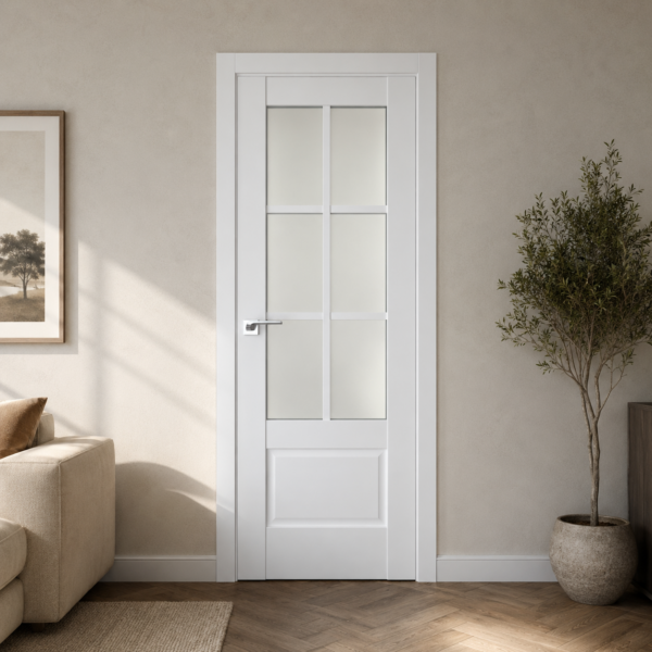 A0-Neoclassico 602 Fehér laminált beltéri ajtó szatén üveggel - A0 Neoclassico 601 White laminalt belteri ajto uveges 1 1 600x600 A0-Neoclassico 602 Antracit laminált beltéri ajtó szatén üveggel - A0 Neoclassico 601 White laminalt belteri ajto uveges 1 1 600x600