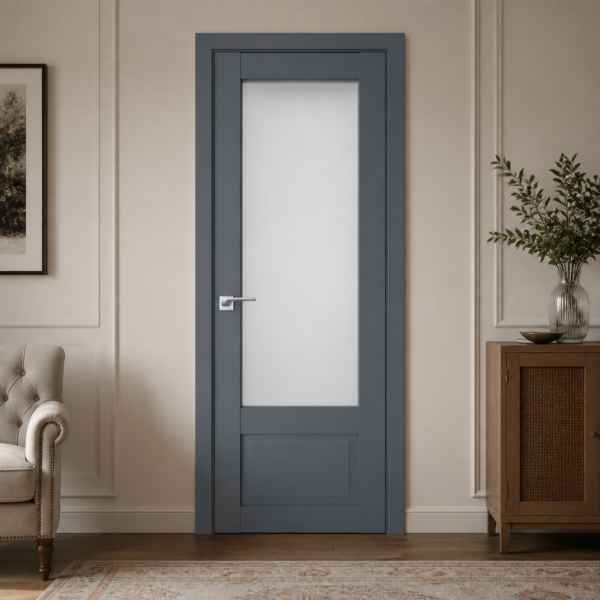 A0-Neoclassico 606 Antracit laminált beltéri ajtó szatén üveggel - A0 Neoclassico 606 Antracit laminalt belteri ajto uveges 1 600x600 A0-Neoclassico 606 Fehér laminált beltéri ajtó szatén üveggel - A0 Neoclassico 606 Antracit laminalt belteri ajto uveges 1 600x600