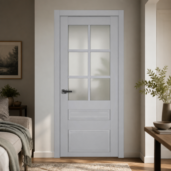 A0-Neoclassico 607 Szürke laminált beltéri ajtó szatén üveggel - A0 Neoclassico 607 Light Grey laminalt belteri ajto scaled 1 600x600 A0-Neoclassico 607 Szürke laminált beltéri ajtó szatén üveggel - A0 Neoclassico 607 Light Grey laminalt belteri ajto scaled 1 600x600