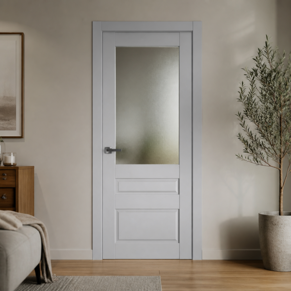 A0-Neoclassico 608 Szürke laminált beltéri ajtó szatén üveggel - A0 Neoclassico 608 Light Grey laminalt belteri ajto uveges scaled 1 600x600 A0-Neoclassico 608 Magnólia laminált beltéri ajtó szatén üveggel - A0 Neoclassico 608 Light Grey laminalt belteri ajto uveges scaled 1 600x600