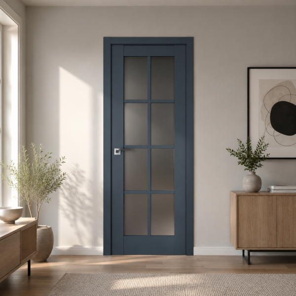 A1-Neo-Soft 601 Zafir laminált beltéri ajtó szatén üveggel