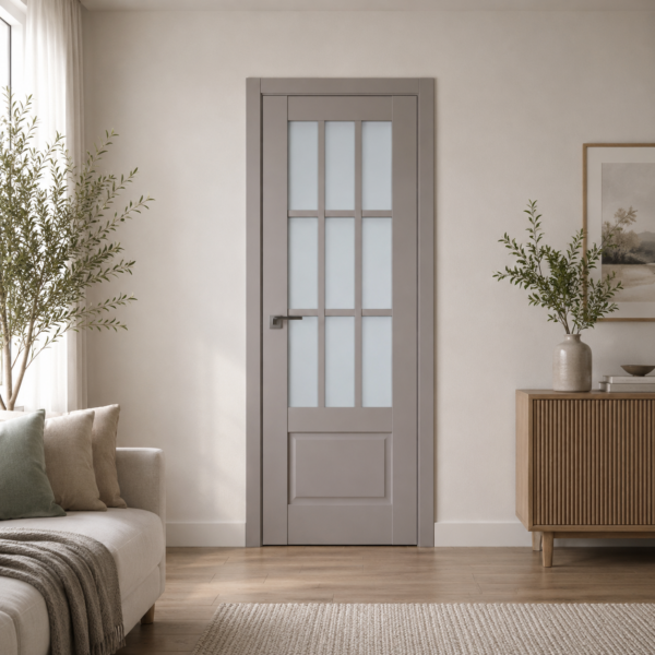 A1-Neo-Soft 604 Oniksz laminált beltéri ajtó szatén üveggel