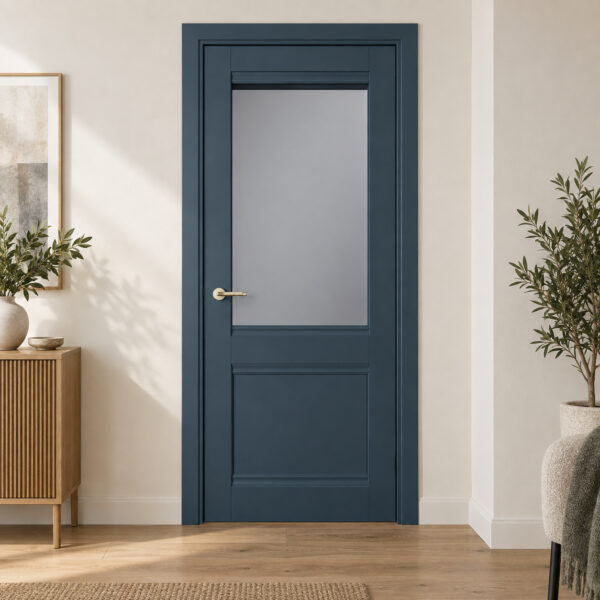 A1-Neo-Soft 404 Zafir laminált beltéri ajtó szatén üveggel